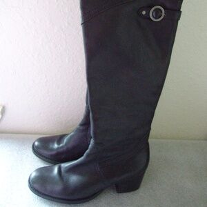Mattisse Brazil SAGEBRUSH Black Leather Boots Women's Knee High Sz-6.5M/36.5
